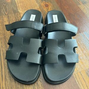 Steve Madden Mayven black leather sandals